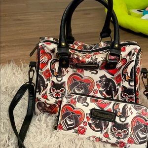 Loungefly Cat Tattoo Flash Bag Purse with Wallet